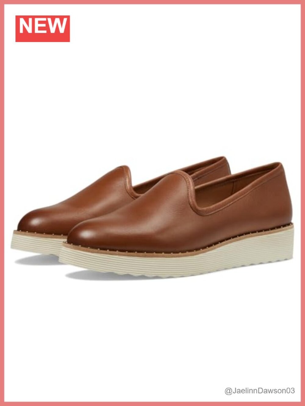Women's Leather Wingtip Loafer Wedge Heels with TRUFOAM Cushioning